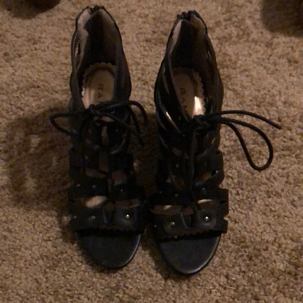 Lace up wedges
